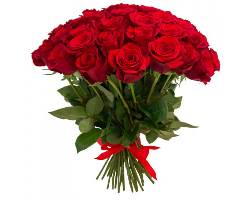 Букет из 101 красной розы 60 см под ленту